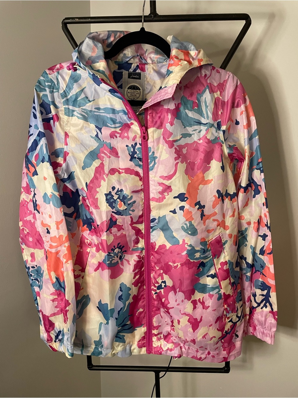 Joules Floral Hooded Utility Jacket - Pink Multi